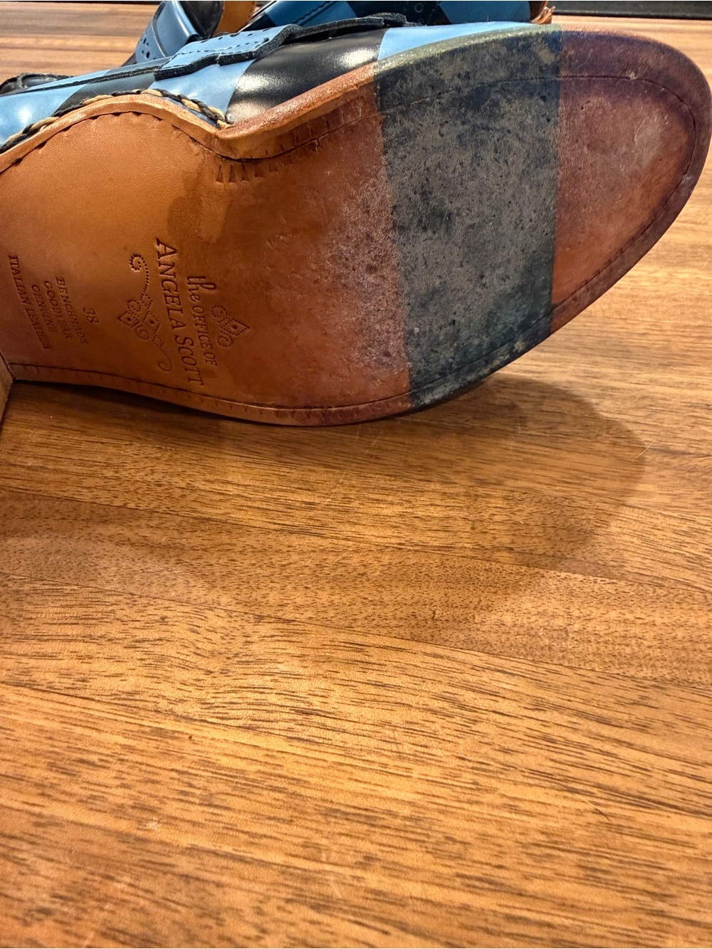 Office of Angela Scott Mrs. Smith Oxford stripe pumps - Picture 11 of 12